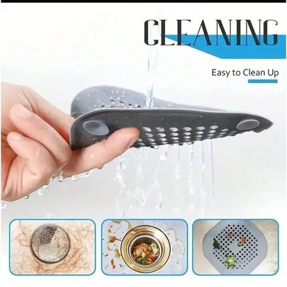 4/2/1pcs Hair Catcher, Square Shower Drain Cover, Silicone Hair Stopper With Suction Cup, Sink Drain Filter, Bathtub Shower Drain Plug, Silicone Kitchen Odor Stopper, Bathroom Accessories, Commercial Cleaning Service/Shop. Halloween. Christmas.