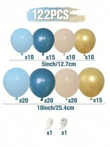 122 个乳胶气球套件，生日婚礼节日派对背景装饰用品，五彩纸屑气球套件，圣诞节 - 彩色 - 查看 13