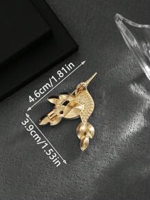 1pc Fashionable European & American Luxurious Crystal Studded Glass Bird Shaped Brooch, Couples Lovely Glamorous Accessory Pin For Clothes Bag Charm School