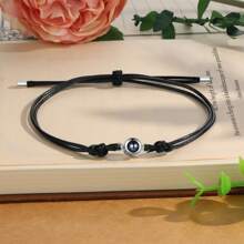 1 szt. Niestandardowa bransoletka z projekcją zdjęć, magnetyczne bransoletki dla par dla kobiet i mężczyzn, niestandardowe bransoletki ze zdjęciem w środku, niestandardowa bransoletka z projekcją zdjęć, spersonalizowane pasujące bransoletki dla par, pasujące bransoletki z serduszkami dla chłopaka i dziewczyny, najlepsza przyjaciółka, spersonalizowana bransoletka dla pary w kolorze srebrnym/różowym złocie/złotym/czarnym, prezenty dla kochanków, prezenty pamiątkowe dla pary ukochanej osoby na urodziny, rocznicę, walentynki