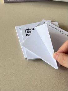 50pcs Per Pack,Funny Sticky Note Notebook, Suitable For Memo, Note-Taking, Learning And Daily Life, Portable - White - View 1