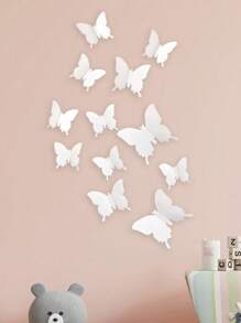 12 Pcs Cute Butterfly Wall Decor , Girls Room Wall Decals, PVC Material Aesthetic Butterflies Stickers For Nursery Decorations, Baby Toddler Room Decor For Girls - Multicolor - View 7