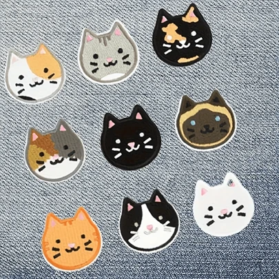 9pcs Cute Cat Embroidered Sew On Iron On Patch For Girls, Funny Kitten Patch For Shirts Jeans Hats Backpack