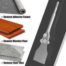Escarificador de piso tipo SDS Plus de 3 a 6 pulgadas, herramienta de cincel para eliminación de azulejos con mango largo, de uso rudo, para taladros rotatorios, rasqueta para mortero de albañilería - Color de la foto - Ver 6