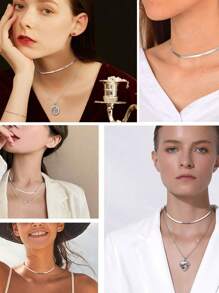 FOREVER QUEEN 925 Sterling Silver Flat Snake Blade Plain Chain Necklace Adjustable Herringbone Chain Necklace, Snake Chain Necklace, Choker Necklace, Gift For Her, Christmas Gold Chain Gifts