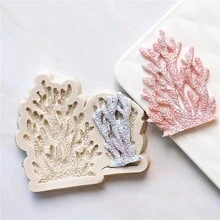 Baking Fondant Cake Molds - Ocean Series Mermaid, Seaweed, Coral Reef Cake/Chocolate Molds Crafts Clay Tools Set - Beige - View 7