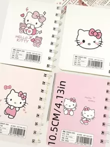 Sanrio A5/A7 - 4 Stück/3 Stück/2 Stück/1 Stück - 11,5 cm * 9 cm Sanrio - Hello Kitty süßes Spiralbuch - A7 Notizbuch - geeignet für mobiles Bürowork, Büro, Studentengeschenke