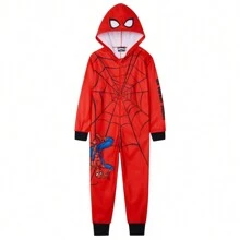 Marvel Fleece Onesie Warm Hooded 3-10 Years Cosy PJ Comfy Loungewear Gift - Red - View 1
