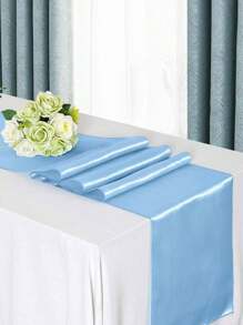 5pcs Satin Table Runner, 12 X 108 Inch, Wedding Decorative Tablecloth, Suitable For Wedding, Party, Birthday, Valentine's Day Table Decor, Can Be Tied Into Bows For Chair Covers