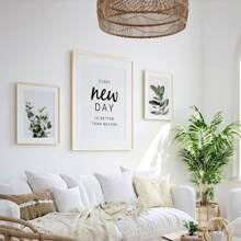 3PCS/SET Modern Green Plant Canvas Paintings - HD Print Wall Art For Bathroom, Bedroom, Kitchen, Office, Living Room - Frameless -Stunning Plant Leaf Pattern - Home Decor