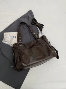 复古简约大容量时尚学生通勤手提包