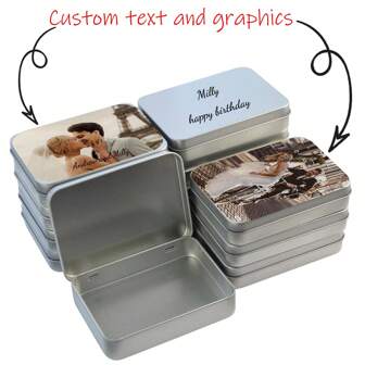 4pcs Personalized Customization Metal Rectangular Empty Hinged Tins Box Containers 3.74*2.36*0.8 In, Mini Portable Box Small Storage Kit Home Organizer Holders For First Aid Kit, Survival Kits, Storage, Herbs Pills Crafts,Multi-Functional,Durable,Ornamental,Reusable,Exquisite,Stylish,High-Quality,Colorful,Modern,Custom,Personalized,Unique,Ideal Gifts For Him,Ideal Gifts For Her,Boyfriend,Dad,Girlfriend,Mom,Family,Friends,Tea Room,Home,Garden,Office,For Anniversaries,For Valentine's Day,For Mother's Day,For Birthdays,For Father's Day,For Graduation,For Weddings,For Housewarming