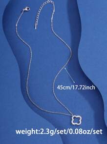 1 Stück luxuriöser modischer Kleeblatt-Anhänger-Halskette, Kupferlegierung mit eingearbeitetem Zirkonia, geeignet für den täglichen Gebrauch und als Geschenk zum Valentinstag/Schulanfang