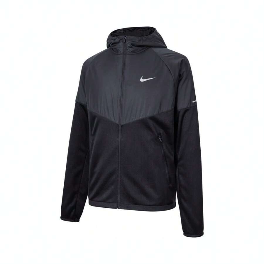 Nike 男士 AS M NK TF RPL SPHR MILER FZ 夹克，编织连帽夹克 FZ1112-010 - 黑色 - 查看 1