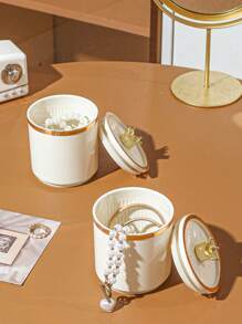 1pc New Acrylic Luxury Crown Lid Storage Jar Container, Home Living Room Jewelry Watch Display Box With Cover, Suitable For Wedding, Party, Gift, Birthday, Christmas - Multicolor - View 9