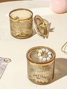 1pc New Acrylic Luxury Crown Lid Storage Jar Container, Home Living Room Jewelry Watch Display Box With Cover, Suitable For Wedding, Party, Gift, Birthday, Christmas - Multicolor - View 12