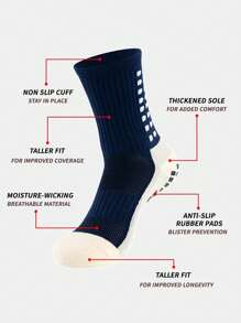 1 Pair Unisex Anti-Slip Soccer Socks, Suitable For Football, Basketball, Fitness And Autumn Wear - Multicolor - View 4