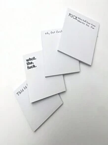 50pcs Per Pack,Funny Sticky Note Notebook, Suitable For Memo, Note-Taking, Learning And Daily Life, Portable - White - View 3