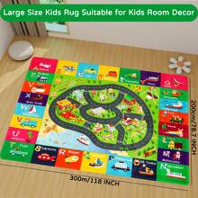 Kids Rugs Traffic Road Carpet Play Rug For Playroom Transportation ABC Educational Mat Alphabet Area Rug, Kids Playtime Collection Toddler Car Track Rug Cute Cartoon Animal Letters - 彩色 - 查看 5