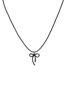 1 pieza Collar colgante decorado con lazo de moda, adecuado para uso diario de las mujeres