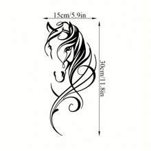 Modern Abstract Horse Metal Wall Art - Aesthetic Retro Hanging Decor For Home, Office, Bar & Kitchen - Perfect For Valentine's Day & New Year,Home Decor ,Room Decor,Wall Decor Gifts Birthday Graduation - 黑色 - 查看 11