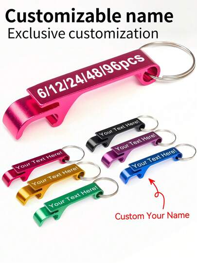 3 Stück/6 Stück/12 Stück/24 Stück/48 Stück/96 Stück personalisierter Flaschenöffner Schlüsselanhänger - Gravierter Metall Schlüsselring, goldener Aluminium Bier Flaschenöffner, leicht, Küche, Restaurant, Bar Werkzeug Flaschenöffner, geeignet für Weihnachten, Halloween, Thanksgiving, Vatertag Geschenke, Party Favors, Hochzeitsandenken und Feiertagsgeschenke, Werbegeschäftsartikel, Metall Flaschenöffner mit Schlüsselanhänger, tragbar, ideal für Hochzeiten, Partys, Firmenereignisse und personalisierte Werbegeschenke, Party, Geburtstagsdekoration, Multifunktional, Verstellbar, Ornamental, Wiederverwendbar, Exquisit, Niedlich, Hochwertig, Modern, Farbig, Bequem, Stilvolle, Individuell, Personalisiert, Einzigartig, Ideale Geschenke für ihn, Ideale Geschenke für sie, Freund, Freundin, Vater, Mutter, Familie, Freunde, Sohn, Tochter, Büro, Teeraum, Schule, Zuhause, Zuhause Auffrischen, Individualisierte Flaschenöffner & Flaschenöffner Zubehör