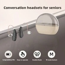2 Earphones+Charging Case Hearing Aids For Seniors, Nearly Invisible Rechargeable Digital Hearing Amplifiers With Noise Cancellation For Adult Hearing Loss, Behind-The-Ear Hearing Aid, Control Easily - 均碼 - 查看 8