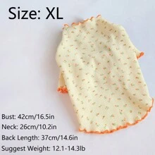 1pc Orange Ditsy Floral Pet Sweater, Suitable For Cats And Small/Medium Dogs, Suitable For Everyday Wear