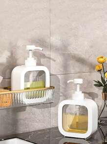 1pc Plastic Pump Dispenser Bottle, Transparent Refillable Container For Dish Soap, Shampoo, Hand Wash, Body Wash, Laundry Detergent, Lotion, Kitchen & Bathroom Use - Clear - View 10