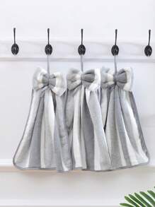 Khăn tay nhung san hô nơ dễ thương mềm mại lau chén đĩa vải thấm hút treo dụng cụ nhà bếp phụ kiện phòng tắm, - Nhiều màu - Xem 3