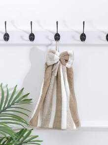 Khăn tay nhung san hô nơ dễ thương mềm mại lau chén đĩa vải thấm hút treo dụng cụ nhà bếp phụ kiện phòng tắm, - Nhiều màu - Xem 8
