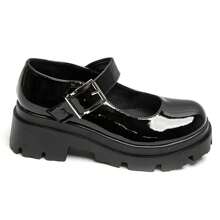 Giày cao gót có quai khóa để mang hàng ngày - ĐEN-1 - Xem 2