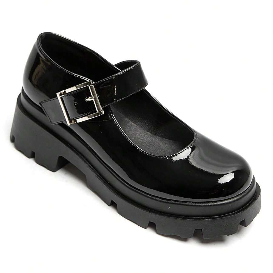 Giày cao gót có quai khóa để mang hàng ngày - ĐEN-1 - Xem 1