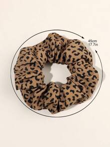 3-Pack Elegant Vintage Polka Dot & Leopard Print Fabric Hair Scrunchies, Daily/Home Hair AccessoriesHair Ties Scrunchy Hair Ties Ponytail Head Accessories - Multicolor - View 3