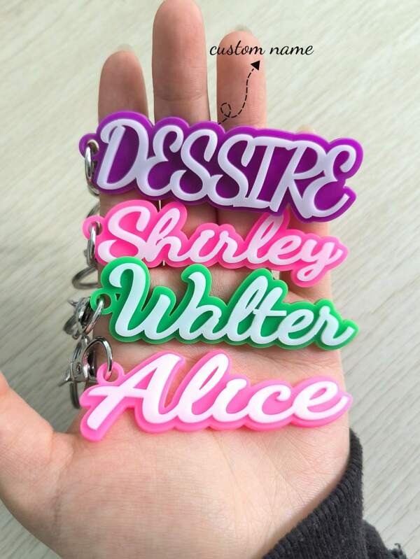 1piece Custom Acrylic Name Keychains, Old English Font, Personalized Letter Key Rings, Creative Backpack Pendant