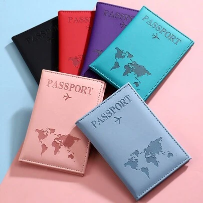 1pc PU Leather Passport Cover, Document Card Organizer Wallet,Boho Vibes