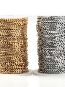 1 Metro Corrente Cubana de Aço Inoxidável da Moda para Colar DIY, Pulseira, Acessórios de Joias