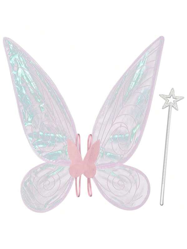 1 pieza Alas de hada para adultos, Set de 2 piezas, Alas de mariposa para niñas, Alas de ángel, Disfraz de hada para mujer, Favor de fiesta, 6 opciones de color para Halloween