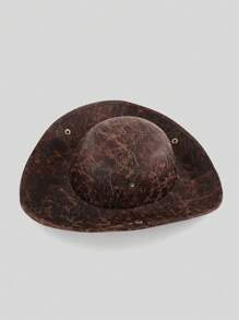 1pc PU Leather Pirate Hat Tricorn Hat, Wind Resistant Sunshade, Suitable For Cosplay, Party, Performance, Unisex