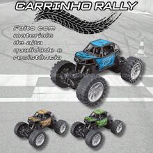 Carrinho Rally Controle Remoto Presente Menino Brinquedo Carro Frente Ré - Multicolorido - Visão 2
