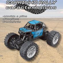 Carrinho Rally Controle Remoto Presente Menino Brinquedo Carro Frente Ré - Multicolorido - Visão 4