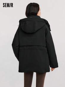 SEMIR Women's Coat , Windproof, Water-Resistant, Warm Winter Jacket For Outdoor Comfort - Black - View 3