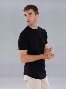 Technological T-Shirt Modal Basic Men's T-Shirt Anti-Odor Wrinkle-Free - Black - View 2