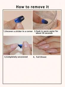 1 pieza/Set Pegatina de uñas francesa, una tira de uñas completamente envuelta, pegatina decorativa para uñas que se puede usar durante el trabajo diario, y un regalo de herramienta de uñas que se puede dar a los amigos Suministros para uñas - Rosa Pálido - Ver 8