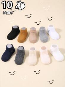 10 đôi tất casual cho bé trai và bé gái, màu trung tính, phù hợp mọi mùa. Ngoài ra còn có 10 đôi tất thể thao co giãn kẻ sọc, thích hợp cho cả bé trai và bé gái, thời trang đa năng, phù hợp mọi mùa. - Nhiều màu - Xem 3