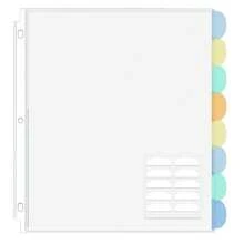 1/2/4 套透明活页夹保护套 8/16/24/32 包，活页夹分隔套带 8 个标签，3 环活页夹塑料页面保护套 8.5 X 11 英寸，可插入索引分隔整理器多色标签，返校，学校用品