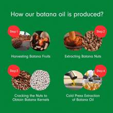 Batana Oil Shampoo & Conditioner Set - Solid Batana Oil That Quickly Smoothes Frizz And Improves Dry Split Ends, Perfect For Dry Hair Care (You Get Batana Oil + Batana Shampoo + Batana Conditioner) - Green - View 3