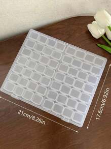 1PC Clear Plastic Jewelry Organizer Box With 56/28 Removable Compartments, Versatile Storage Container For Beads, Rhinestones, And Small Craft Supplies, Portable Multi-Compartment Travel Case For Earrings, Rings, And Necklaces, Enhanced Visibility With Transparent Design Valentine Day Back To School - Multicolor - View 10