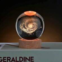 1pc Galaxy 3D Crystal Ball Lamp, Decorative Night Light, Size 6x7.5cm (2.36x2.95in), USB Powered, Suitable For Room, Bedroom, Yard, Camping, Bar, Restaurant, Birthday Party, Wedding, Christmas, Halloween And Other Occasions Valentine's Day
