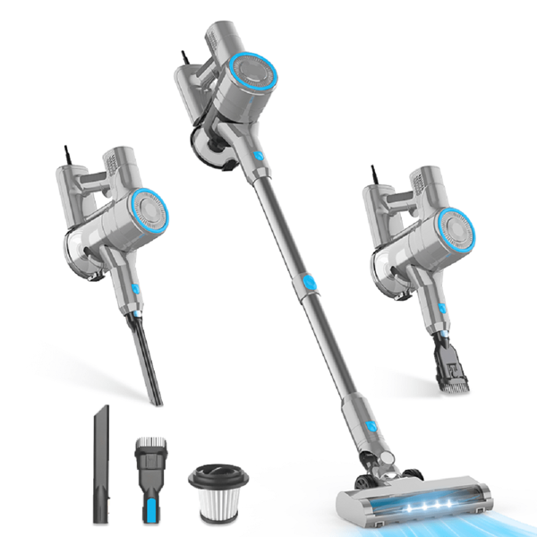 600W Stick Vacuum Cleaner - 25KPa Ultra Suction, 6 In 1 Convertible, Free-Standing, Lightweight For Hard Floors, Carpets & Pet Hair - Effortless Cleaning Powerhouse